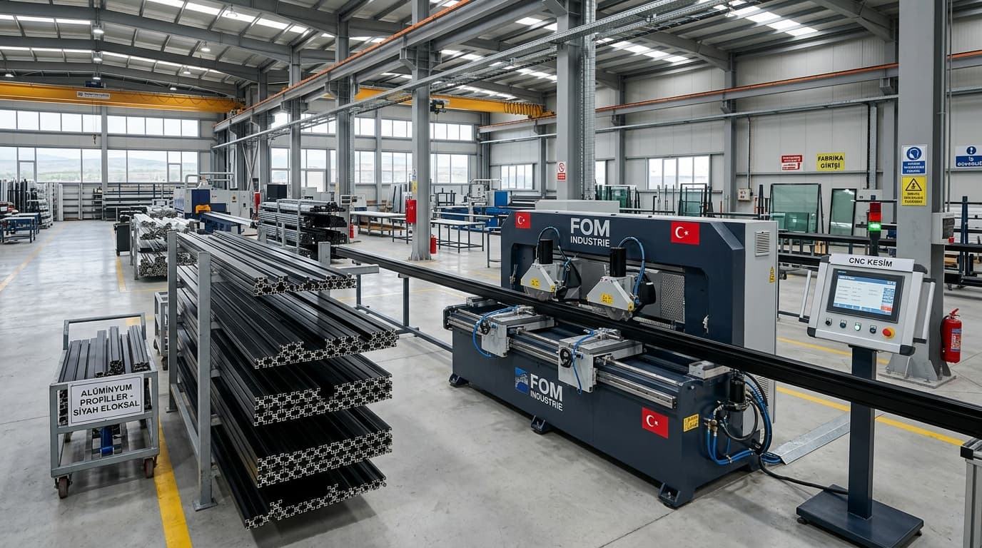 Kemalpaşa cam balkon imalat fabrikası CNC profil kesim istasyonu